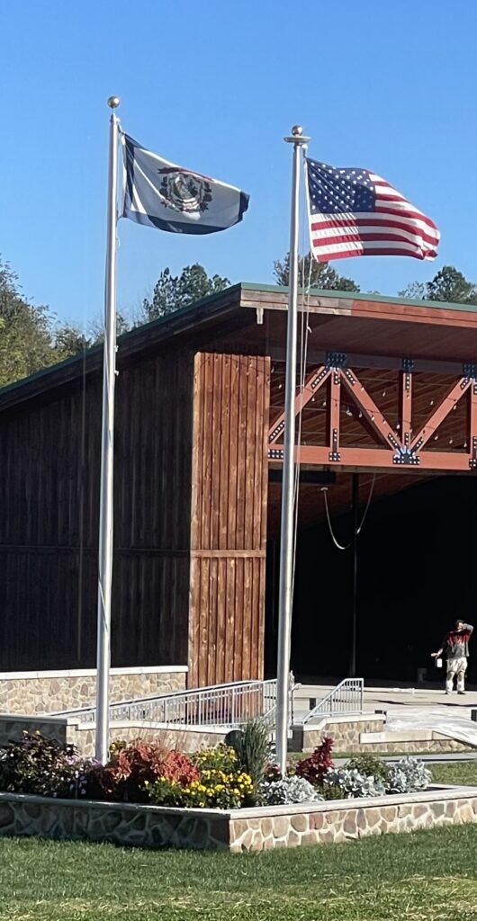 The flag poles at Sam Michaels Park